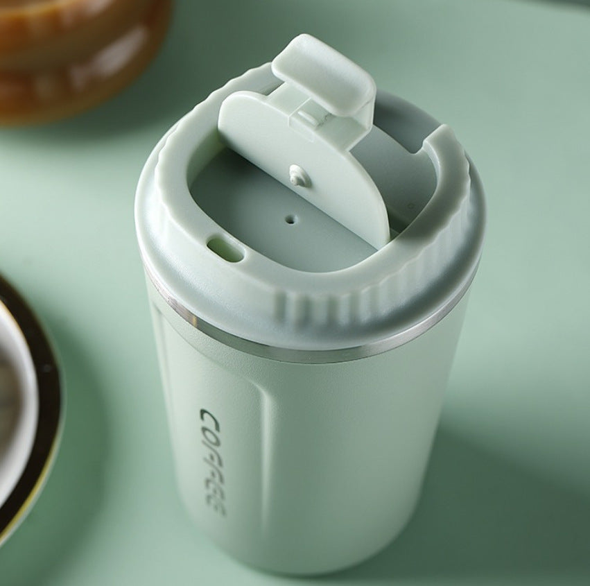 In Stock Stainless Steel Coffee Cup 304 Vacuum Insulation Cup Portable Double Layer Plastic Spray Office Cup Business Gifts