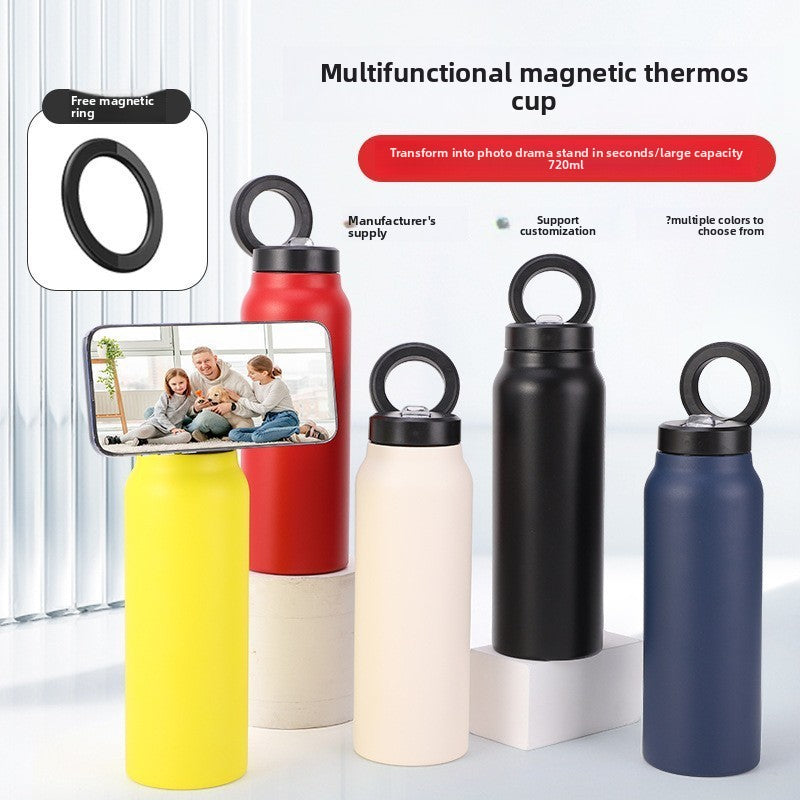 Large-capacity stainless steel magnetic insulated cup