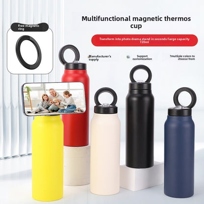 Large-capacity stainless steel magnetic insulated cup