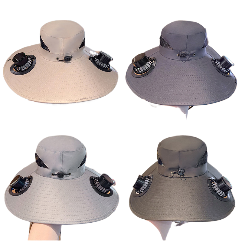 Summer fisherman hat caps - dual function of solar power and USB charging