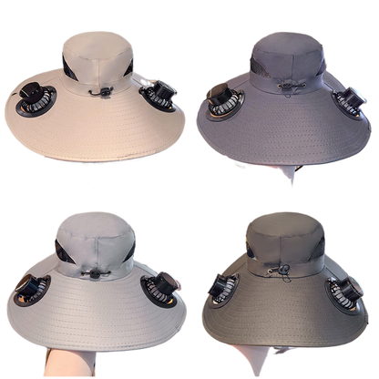 Summer fisherman hat caps - dual function of solar power and USB charging