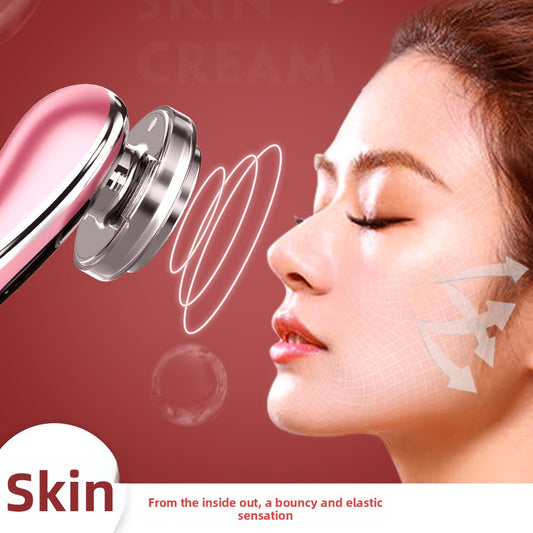 The beauty device cleans the face