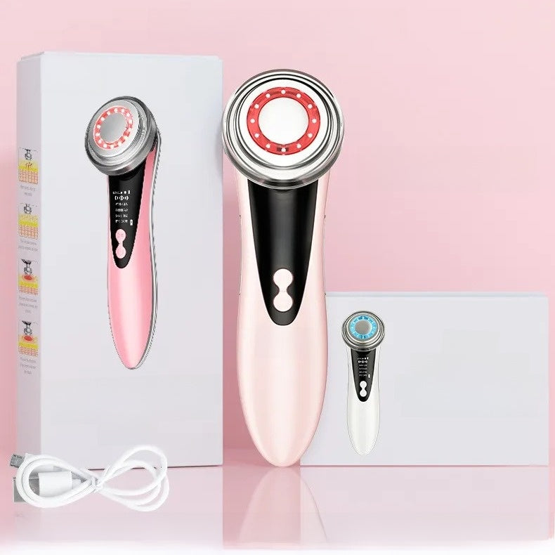 The beauty device cleans the face