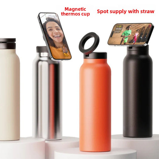 Large-capacity stainless steel magnetic insulated cup