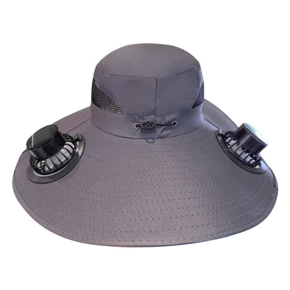 Summer fisherman hat caps - dual function of solar power and USB charging