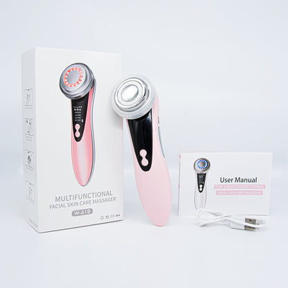 The beauty device cleans the face